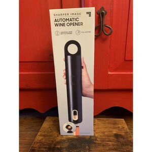 NEW Sharper Image Universal Automatic Wine Bottle Opener Foil Cutter Giftable